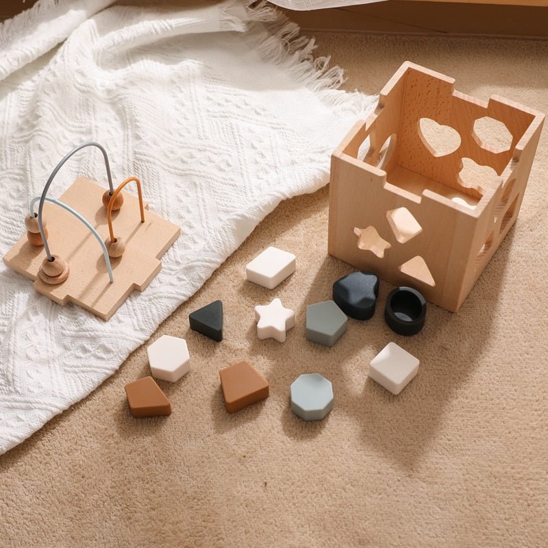 Montessori Holzkiste 3 - Babyspielzeug - Malaui